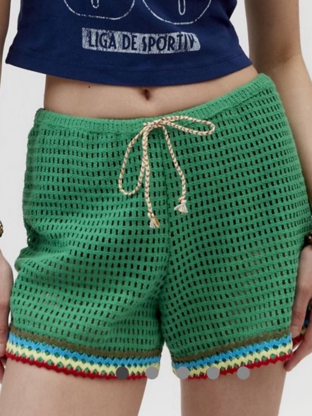 🆕 Urban Outfitters BDG Baja
Crochet Shorts Green Small CoverUp - Picture 4 of 14